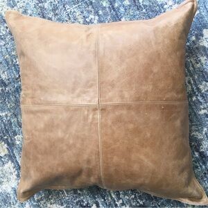 World Market 22 x 22 Genuine Leather Pillow Cover